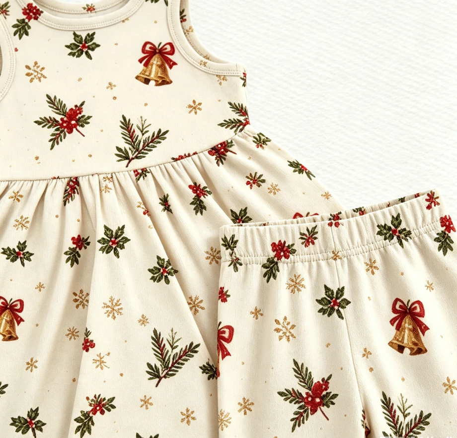 Girls Sleeveless Twirl Dress with Biker Shorts Set product image 3