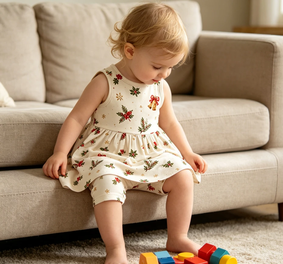 Girls Sleeveless Twirl Dress with Biker Shorts Set product image 5