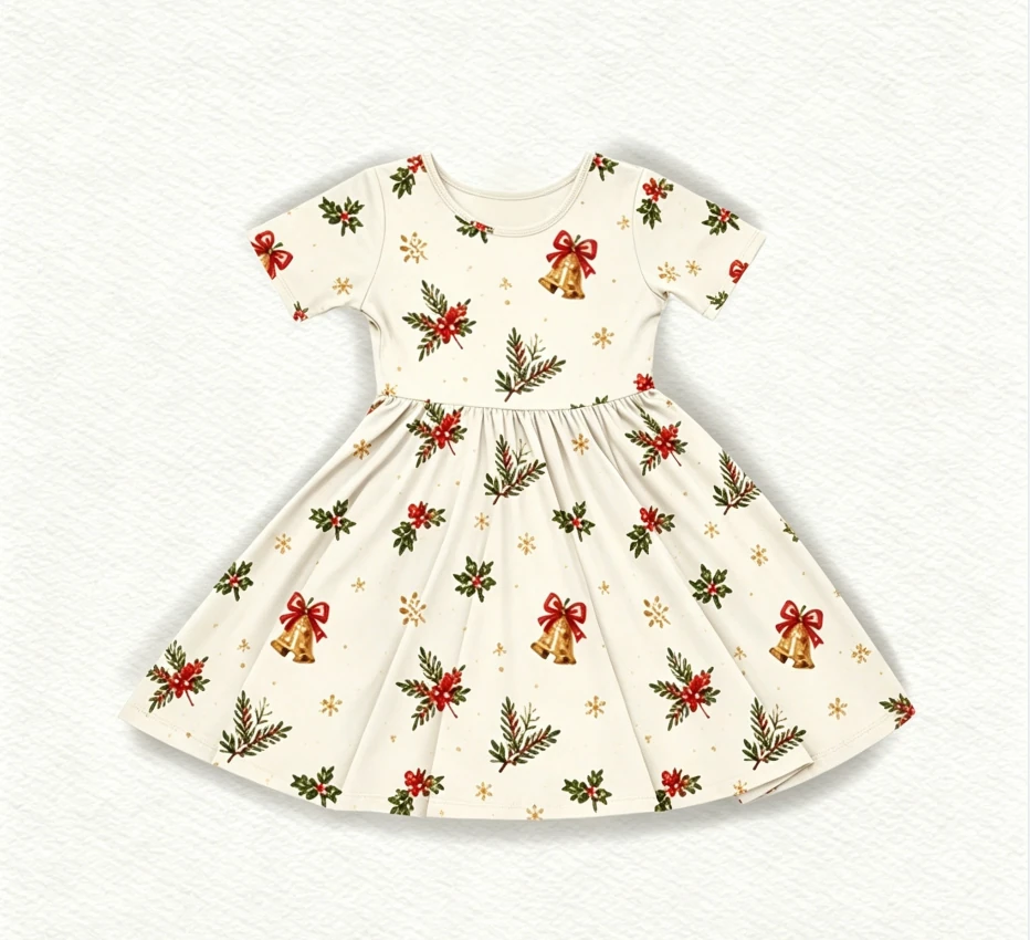 Toddler Dresses Child Baby Girls Short Sleeve Holiday Boutique Dress product image 4
