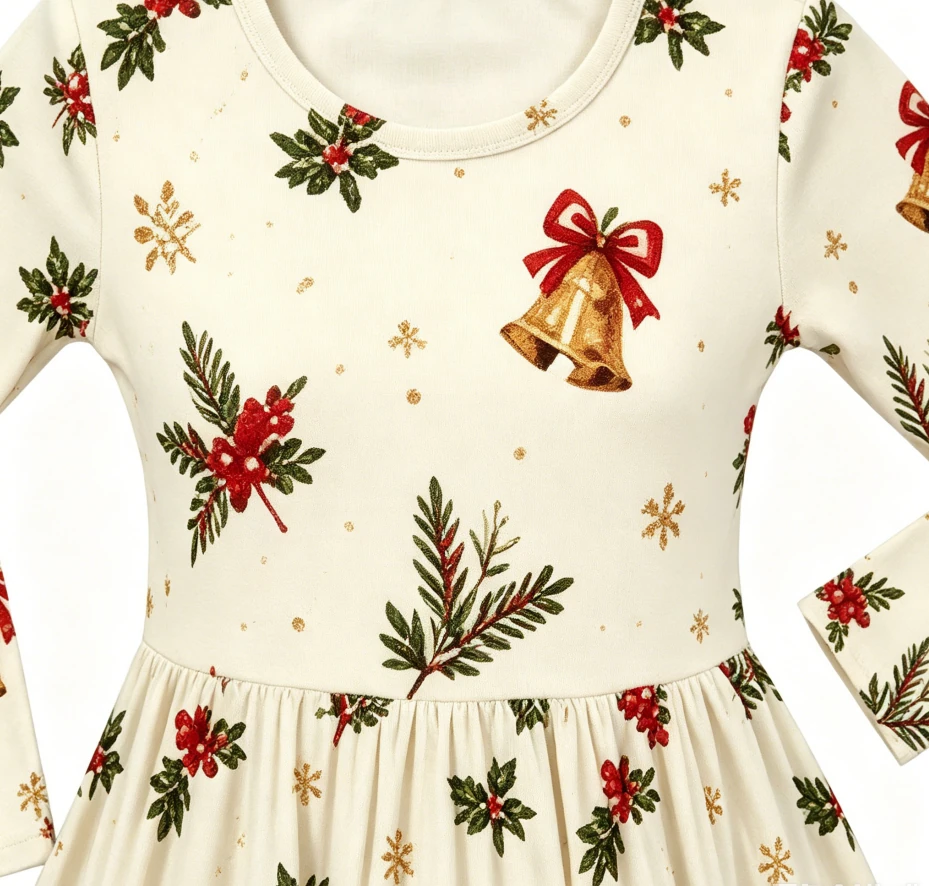 Boutique Infant Toddler Clothing Child Baby Girls Long Sleeve Twirl Dress With Ruffle Bottom product image 2