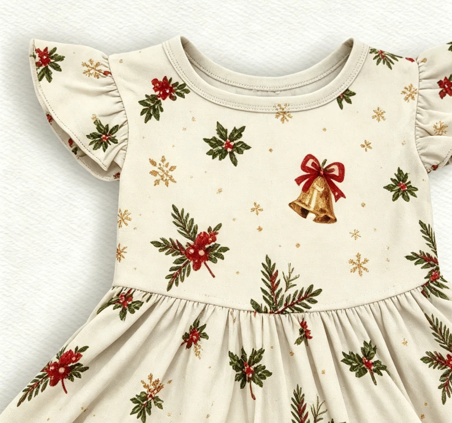 Holiday Infant Toddler Clothing Child Baby Girls Basic Flutter Sleeve Twirl Dress product image 2