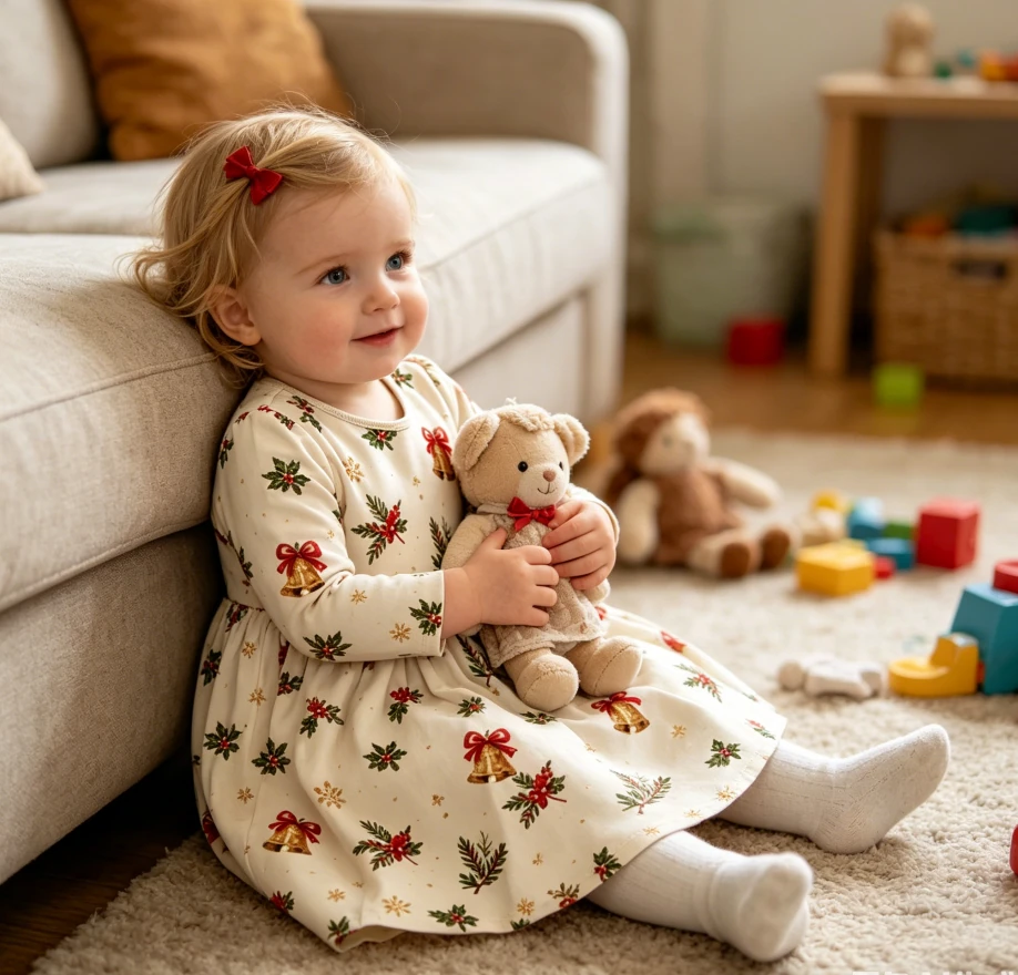 Infant Toddler Clothing Child Baby Girls Basic Long Sleeve Twirl Dress product image 4