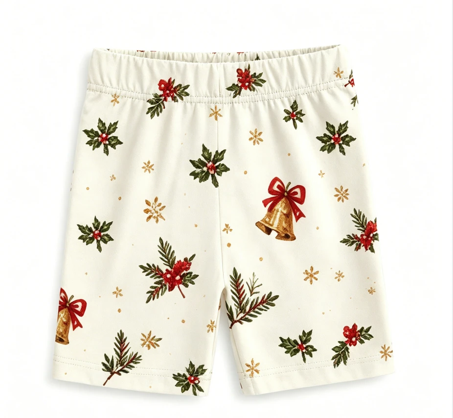 Baby Girls Holiday Basic Twirl Dress with Biker Shorts Children Clothing Set product image 4