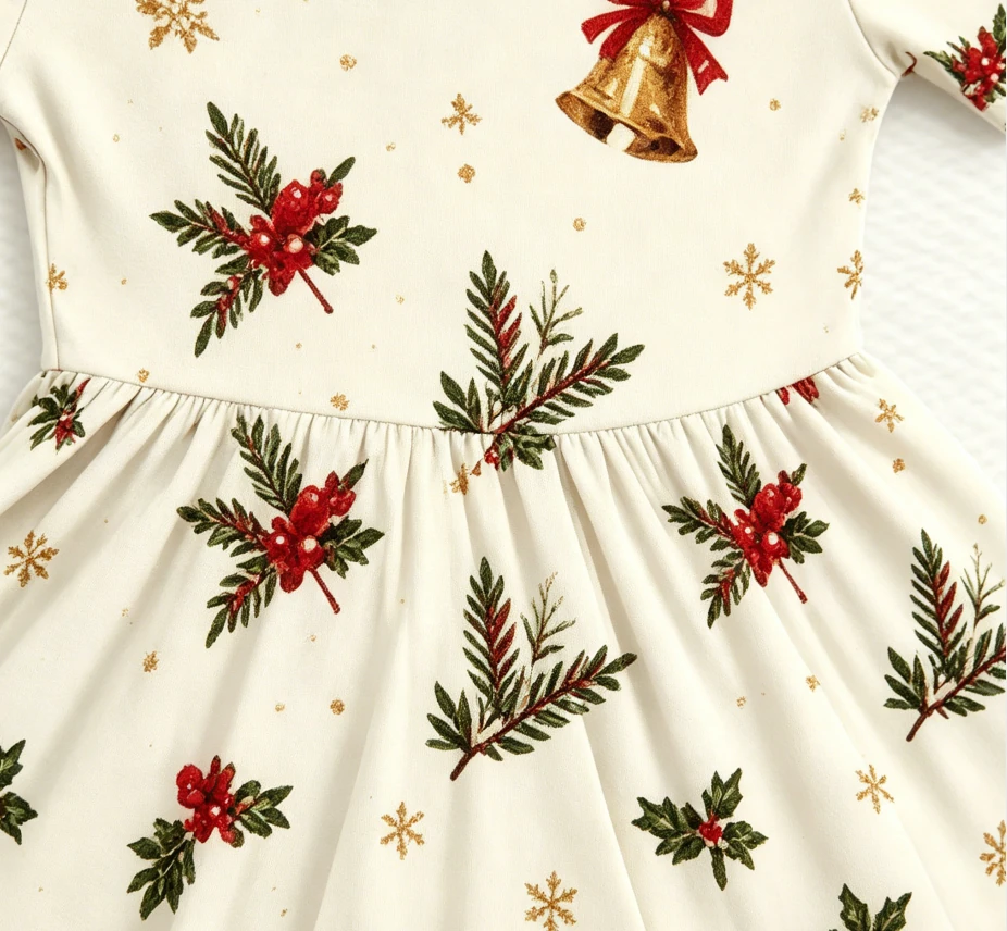 Baby Girls Holiday Basic Twirl Dress with Biker Shorts Children Clothing Set product image 5