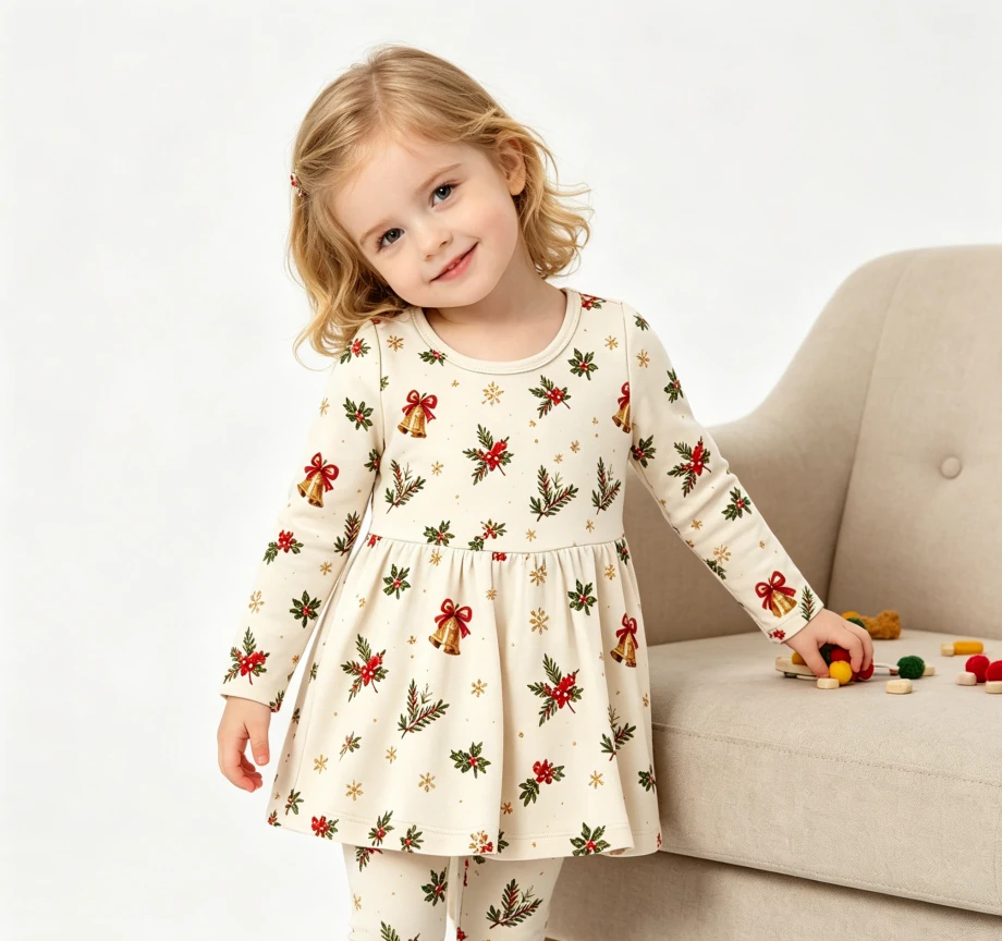 Children Clothing Set Baby Girls Long Sleeve Peplum and Leggings Set product image 3