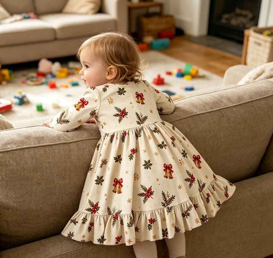 Holiday Boutique Infant Toddler Clothing Child Baby Girls Long Sleeve Twirl Dress product image 4