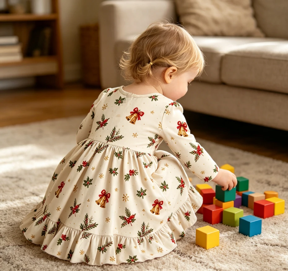 Holiday Boutique Infant Toddler Clothing Child Baby Girls Long Sleeve Twirl Dress product image 5