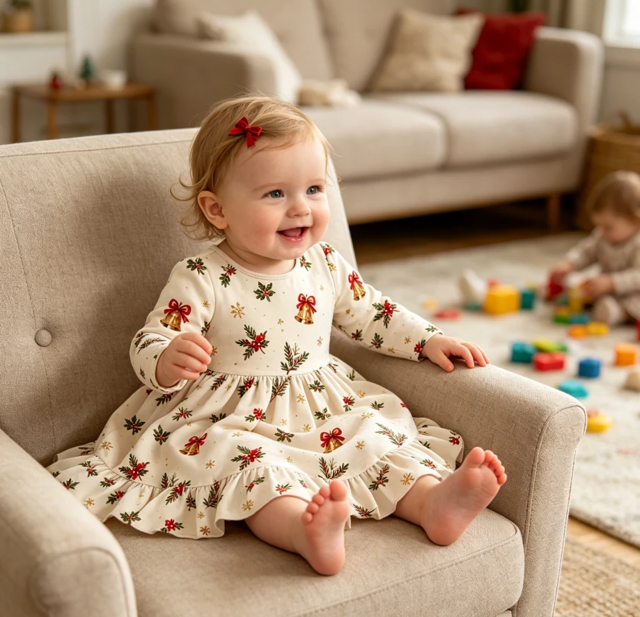 Holiday Boutique Infant Toddler Clothing Child Baby Girls Long Sleeve Twirl Dress product image 6
